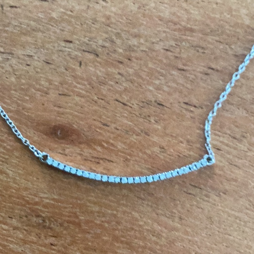 Adjustable Sterling silver necklace with crystal stones